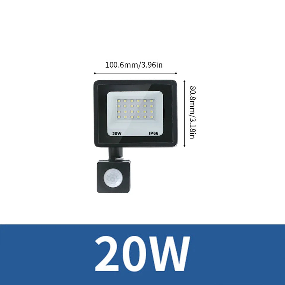 LED Floodlight Spotlights with PIR Motion Sensor