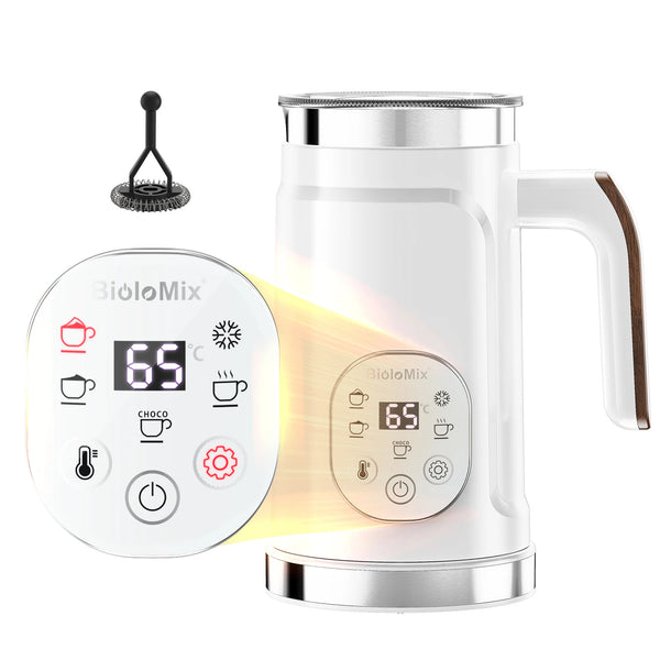 5-in-1 Hot & Cold Milk Frother with LED Touch Screen