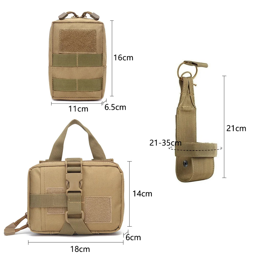 Tactical Dog Walking Vest Harness Collar Leash Molle Pouches