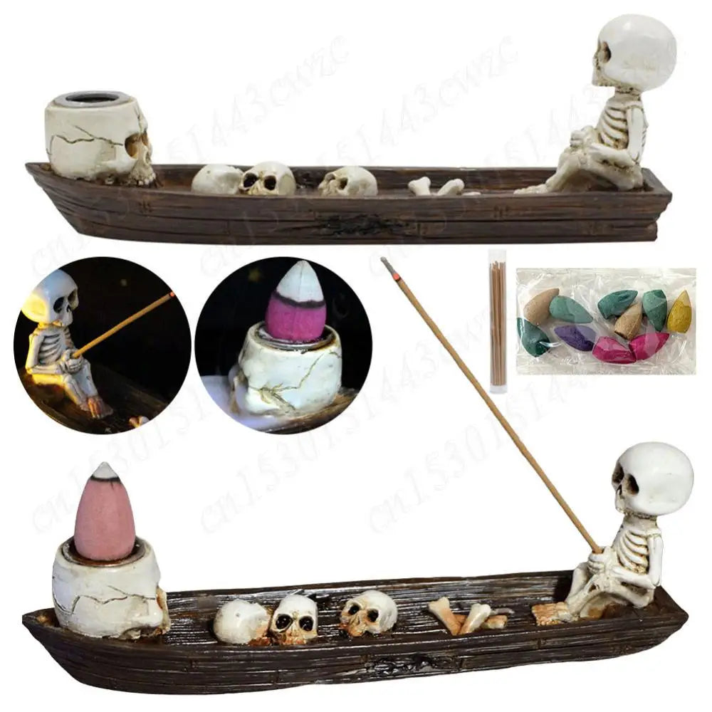 Ghost Skull Incense Holder