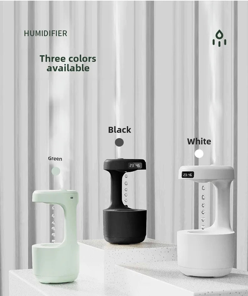 Anti-Gravity Ultrasonic Humidifier with Dual Power-Off Protection