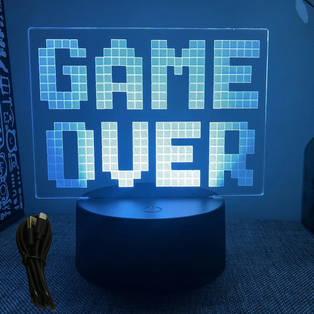 NEON GAMER 3D Lamp - LED Night Light