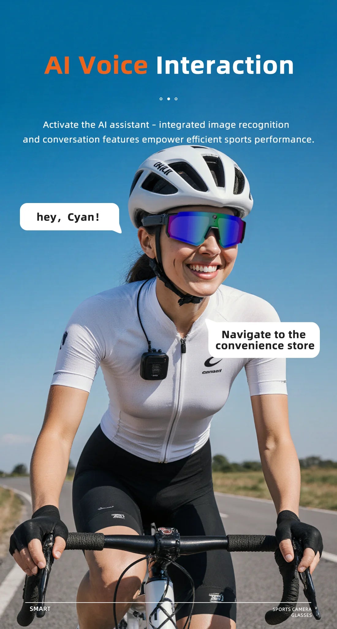 2026 Smart Sport Goggles 800W HD Anti-shake Action Camera Surroud Sound