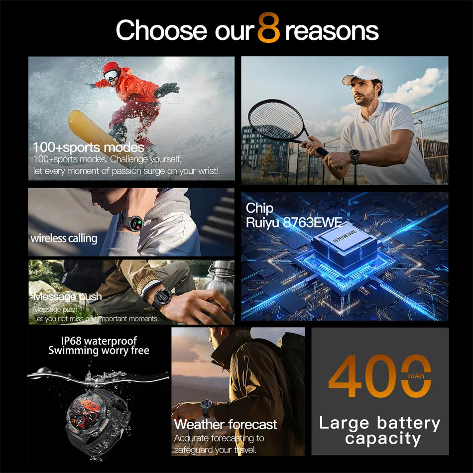 2026 Men Fitness Smart Watch Bluetooth Calling