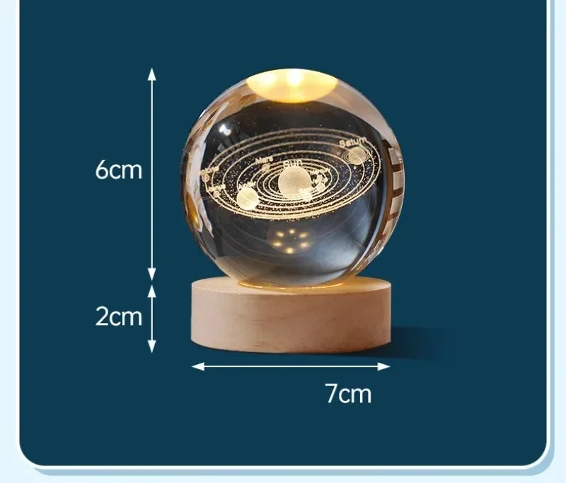 Clear Glass Galaxy Globe Night Light Crystal Ball Lamp