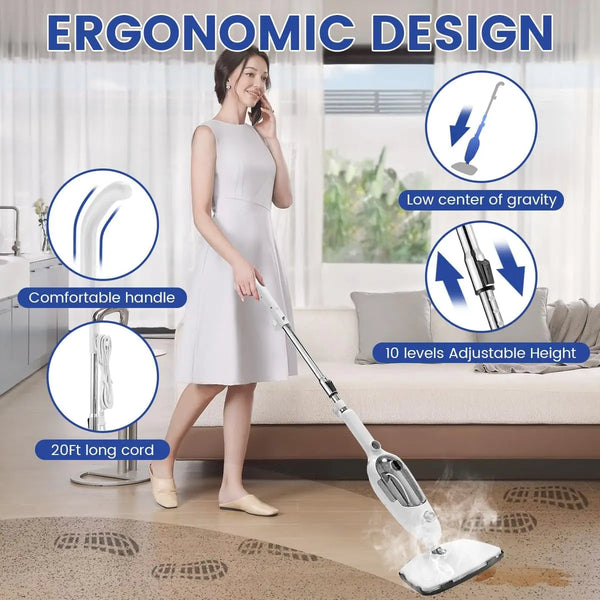 10-in-1 Steam Cleaner Mop with Attachments