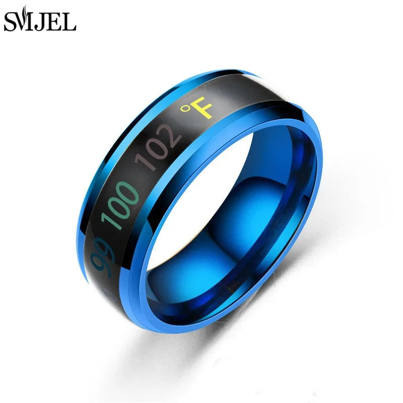 Fashion Smart Ring Titanium Steel Multifunctional Temperature Sensor Ring