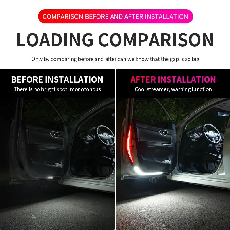 2pcs LED Car Door Opening Warning Atmosphere Light Strips