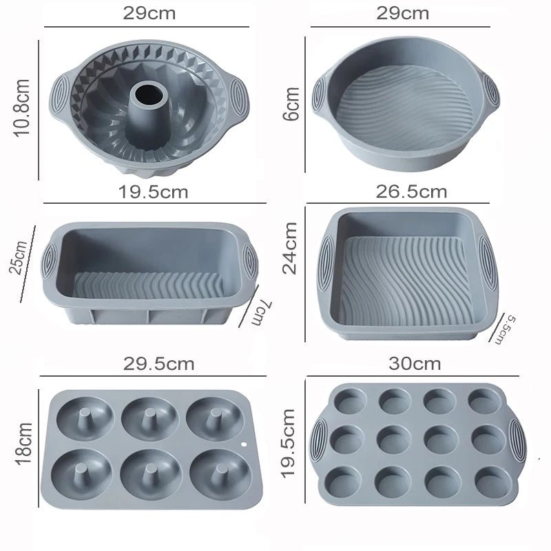Gray Silicone High Temperature Resistant Cake Pan Cake Mold Muffin Pan Bread Pan