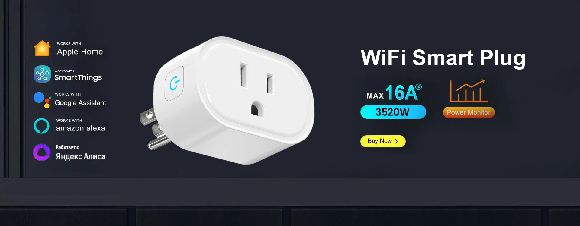 16A Smart Plug with Bluetooth App Control Works with Google and Alexa