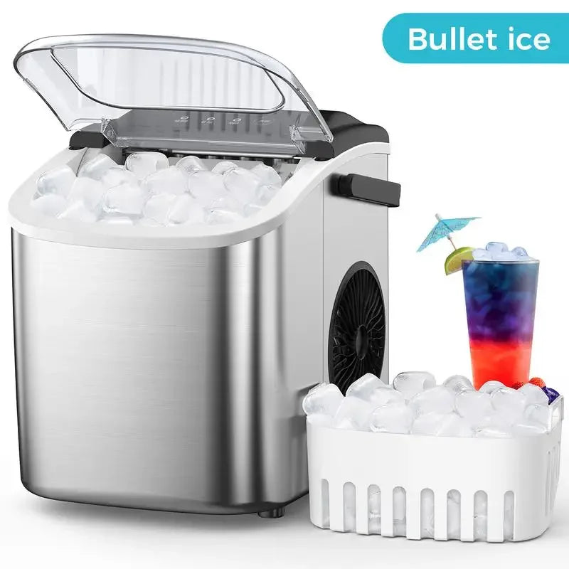 COWSAR Bullet Ice Maker - Portable Countertop Self-Cleaning Ice Maker