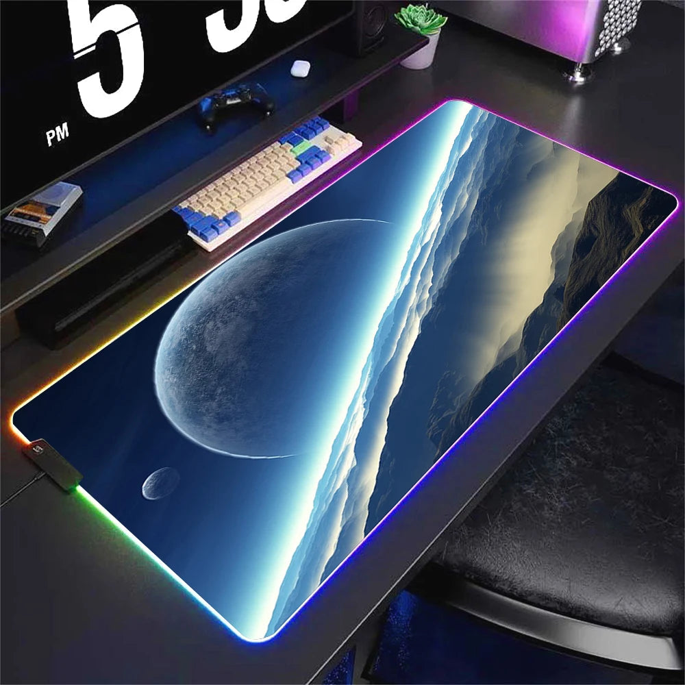 Universe RGB Large Backlit LED Luminous Gaming Mousepad